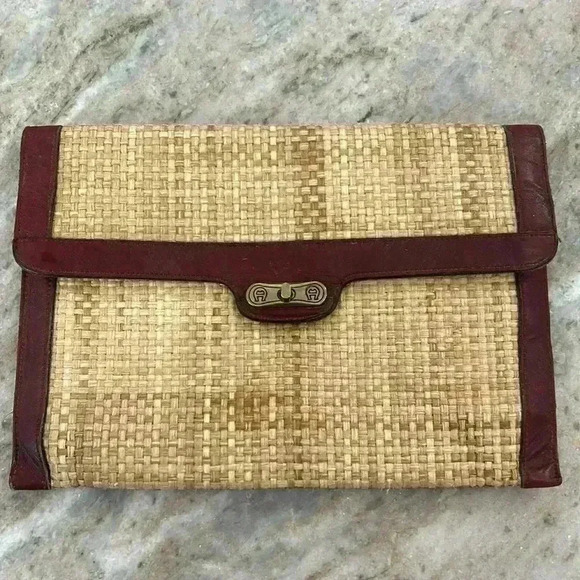 Vintage Etienne Aigner Straw Envelope Clutch - Picture 1 of 7